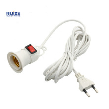 E27 lamp Bases 5 M power cord EU/US plug independent button switch line for LED pendant light bulb suspension socket